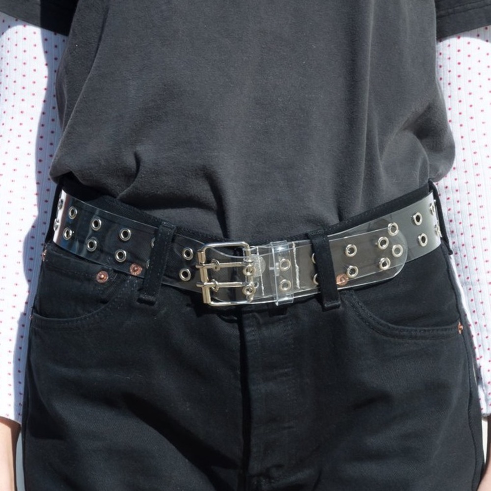 BM Clear and Silver Grommet Belt